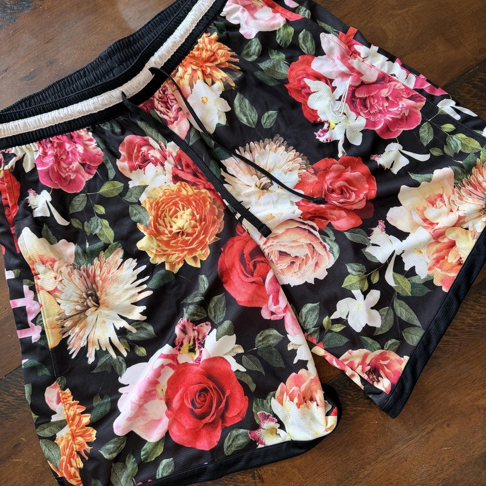 Nike Shorts Mens 3XL Multicolor Floral Dri-FIT Mesh Basketball Athletic 7 Inseam